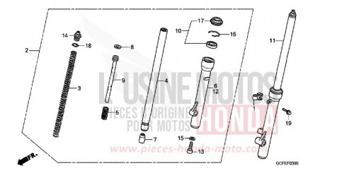 FOURCHETTE AVANT CRF70F6 de 2006